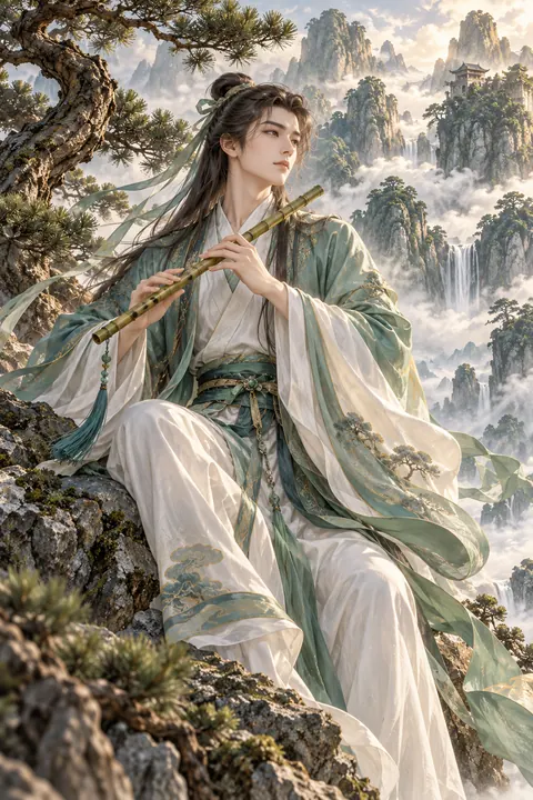 韩湘子艺术图，非历史复原