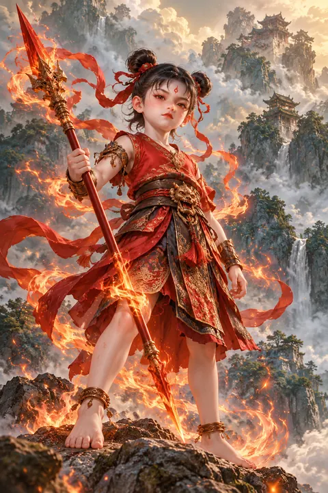 红孩儿艺术参考图，非事件实景