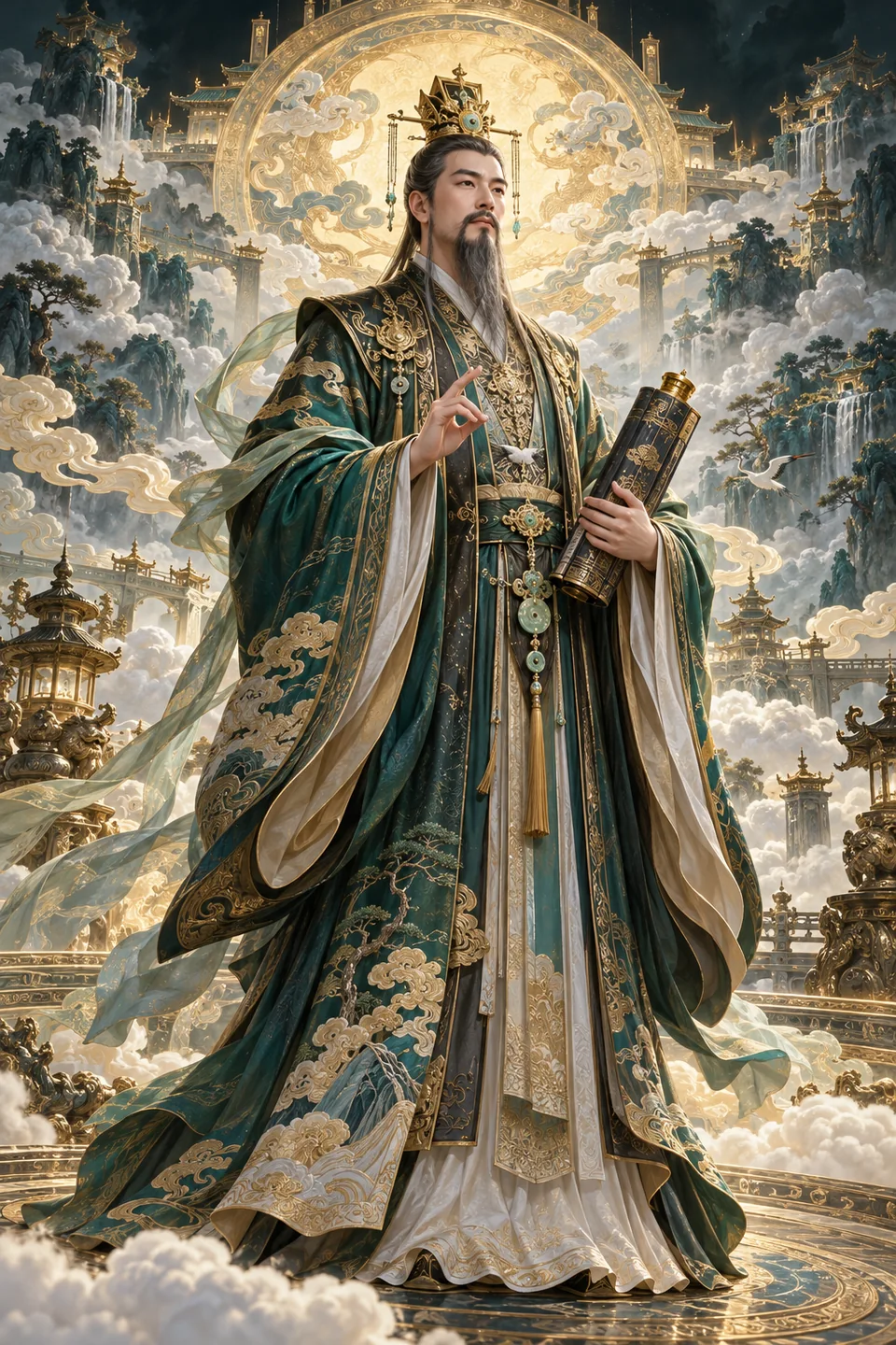 灵宝天尊艺术想象图,非历史复原