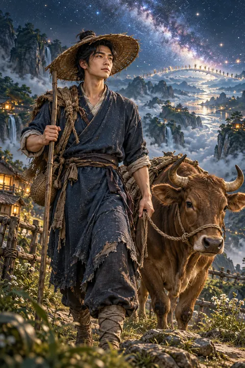 牛郎艺术参考图，非事件实景