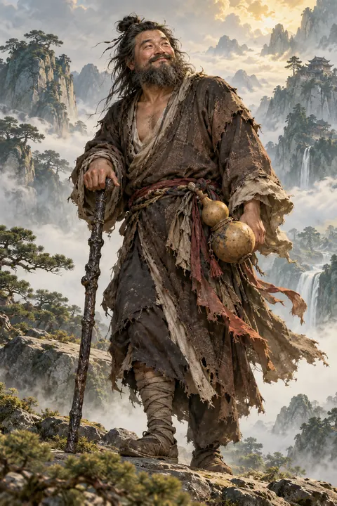 铁拐李艺术图，非历史复原