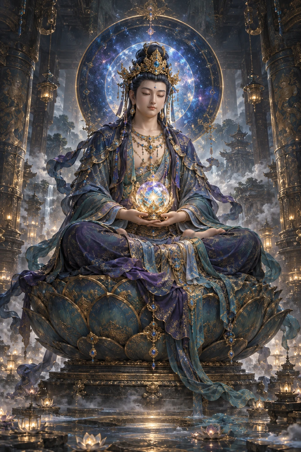 虚空藏菩萨独立AI艺术图,非历史复原